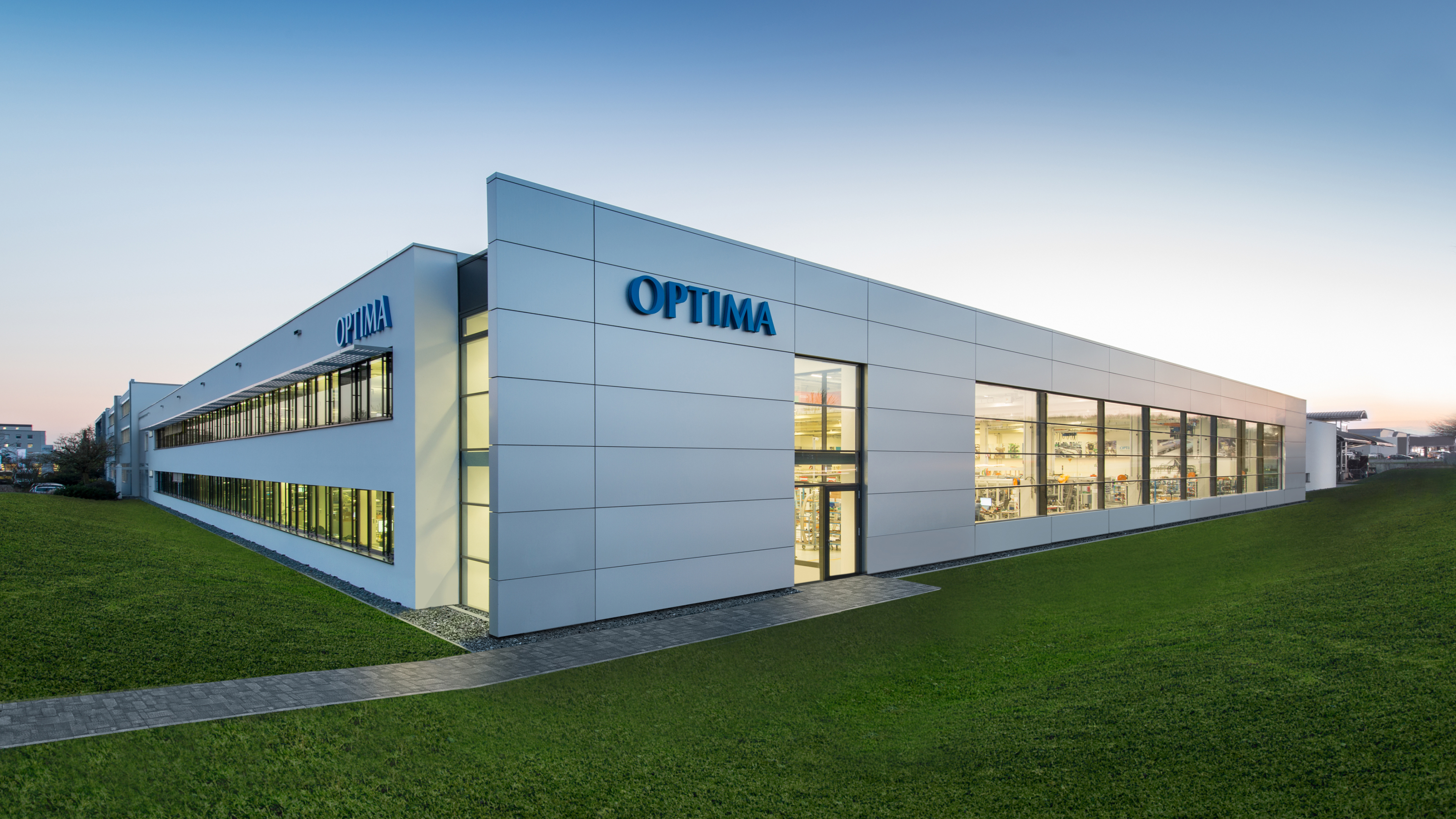 Headquarters of OPTIMA packaging group GmbH in Schwäbisch Hall, Germany